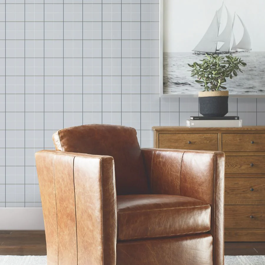 4211-83516 | Private Reserve, Tattersall Blue Plaid - Ronald Redding Wallpaper - Image 3