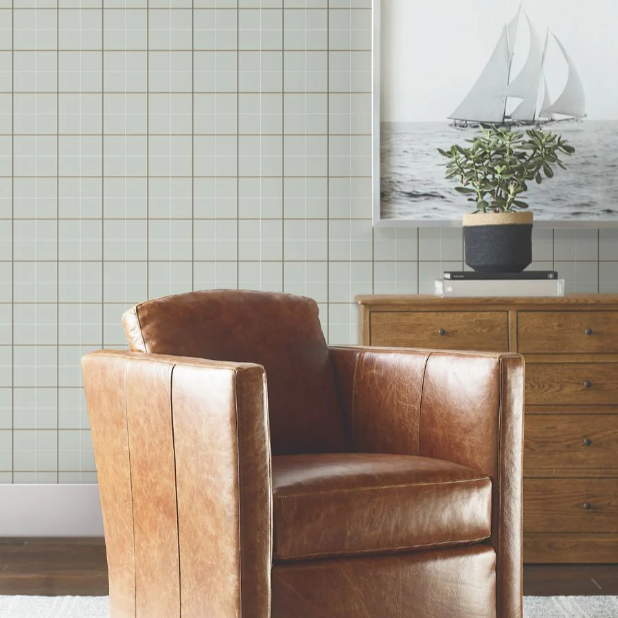 4211-83517 | Private Reserve, Tattersall Sage Plaid - Ronald Redding Wallpaper - Image 3