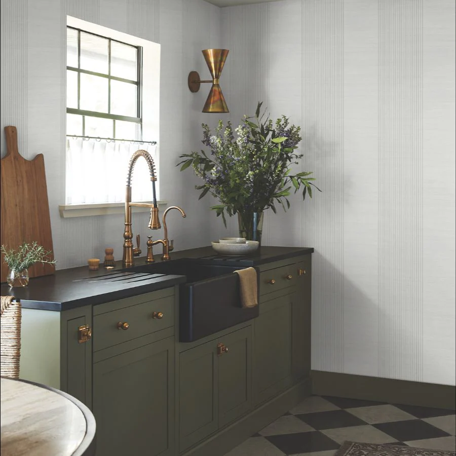 4211-83527 | Private Reserve, Archer Stripe Grey - Ronald Redding Wallpaper - Image 2