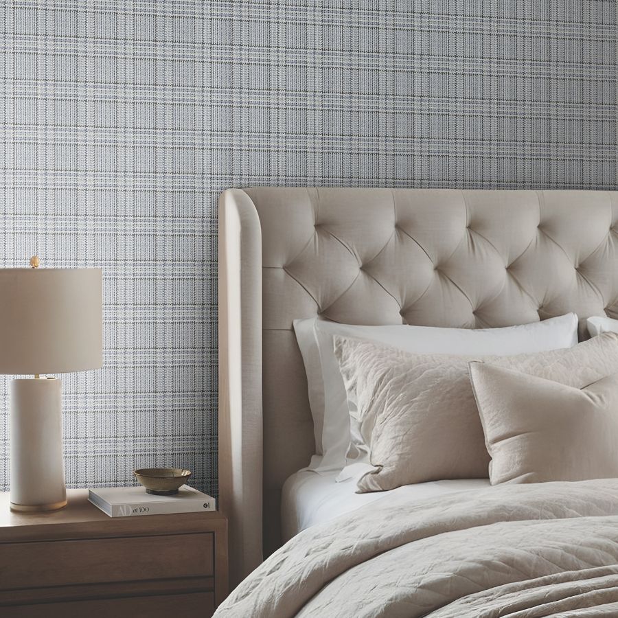4211-83555 | Private Reserve, Harrington Plaid Blue - Ronald Redding Wallpaper - Image 2