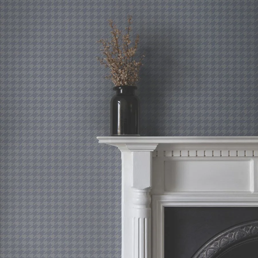 4211-83560 | Private Reserve, Watson Blue Houndstooth - Ronald Redding Wallpaper - Image 2