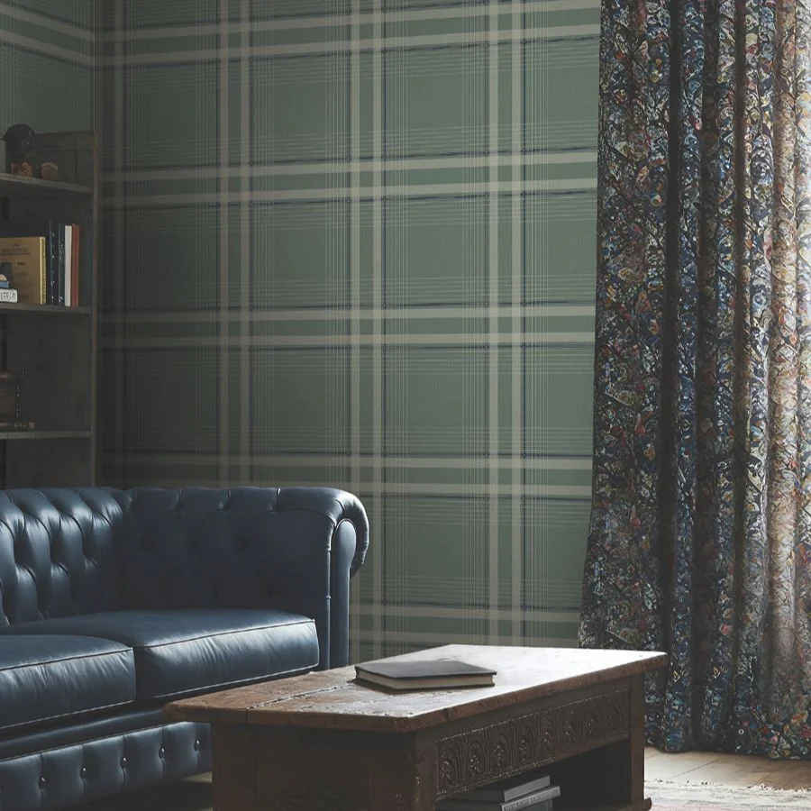 4211-83563 | Private Reserve, Country Club Plaid Green - Ronald Redding Wallpaper - Image 2