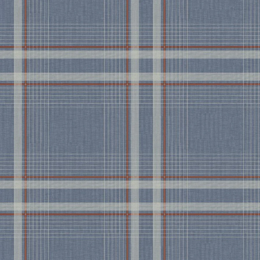 4211-83567 | Private Reserve, Country Club Plaid Denim - Ronald Redding Wallpaper