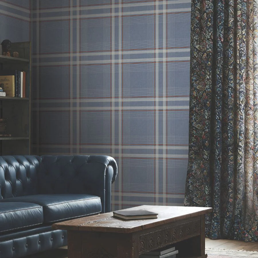 4211-83567 | Private Reserve, Country Club Plaid Denim - Ronald Redding Wallpaper - Image 2