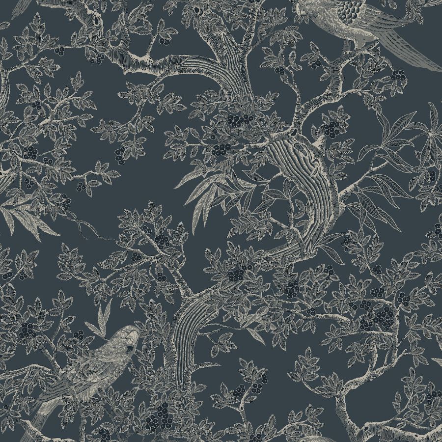4211-83569 | Private Reserve, Regal Ridge Dark Blue Trailing Tree - Ronald Redding Wallpaper