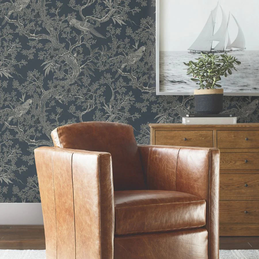 4211-83569 | Private Reserve, Regal Ridge Dark Blue Trailing Tree - Ronald Redding Wallpaper - Image 3