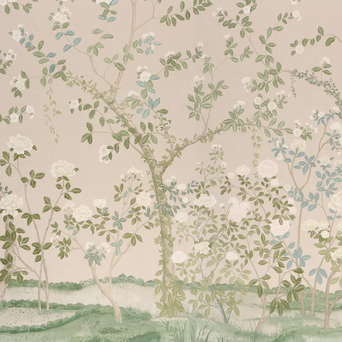 5008546 | Madame De Pompadour Panel Set, Natural - Schumacher Wallpaper - Image 3