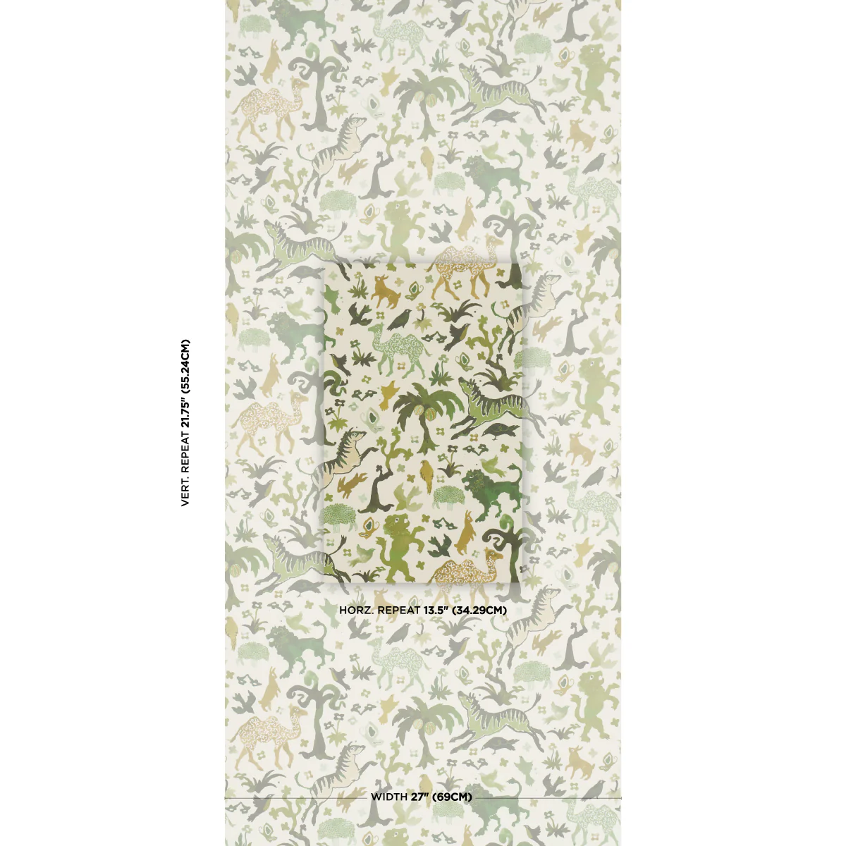 5013533 | Beasts, Green - Schumacher Wallpaper - Image 2