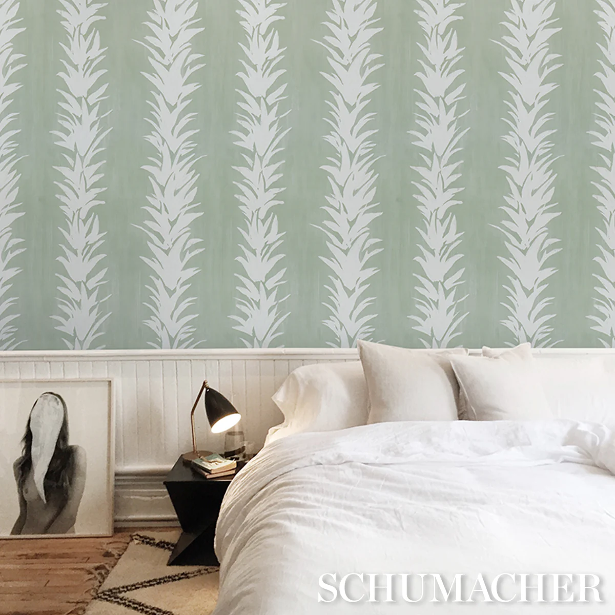 5013666 | White Lotus, Cool Green - Schumacher Wallpaper - Image 5