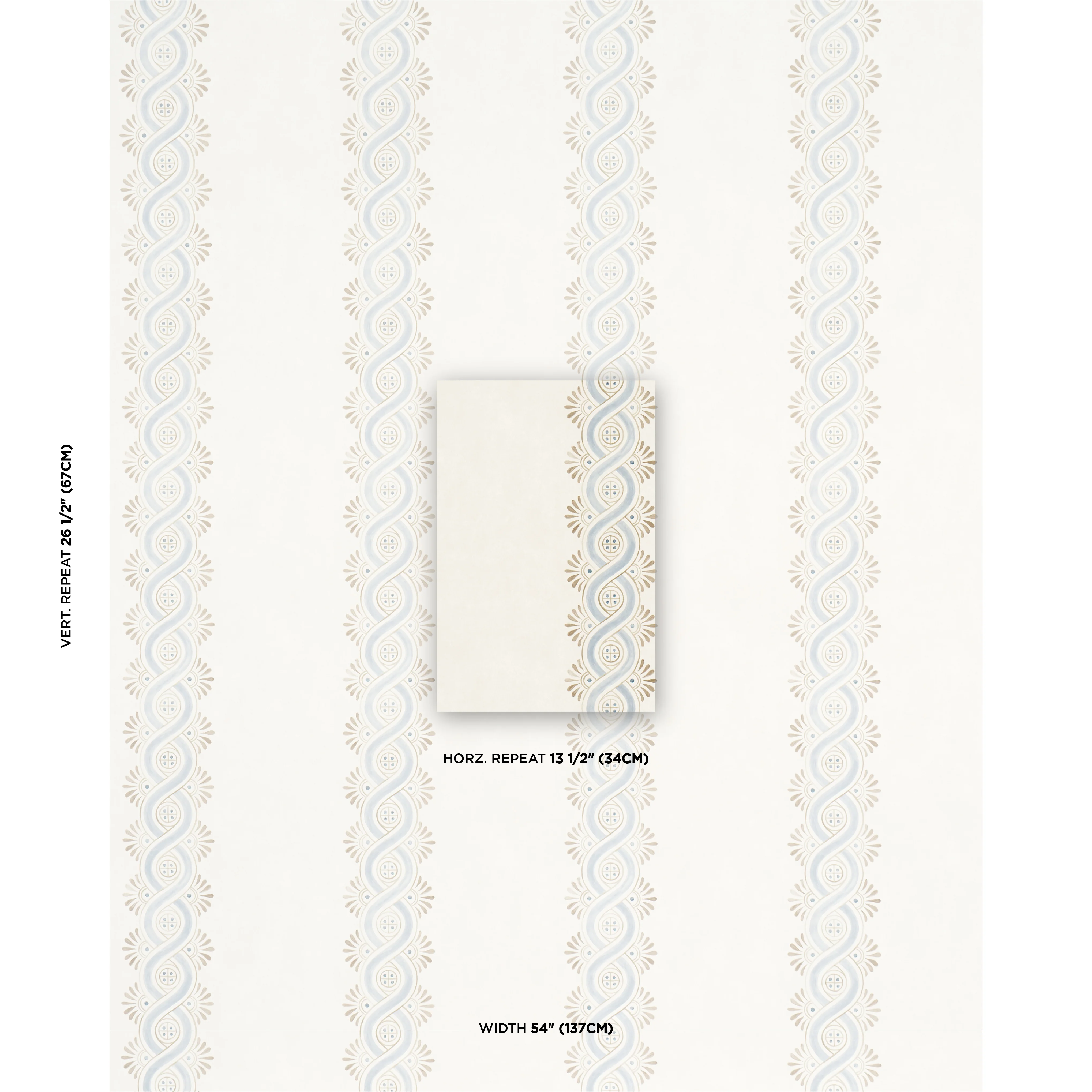 5016460 | Leonidis Stripe, Blue - Schumacher Wallpaper - Image 2