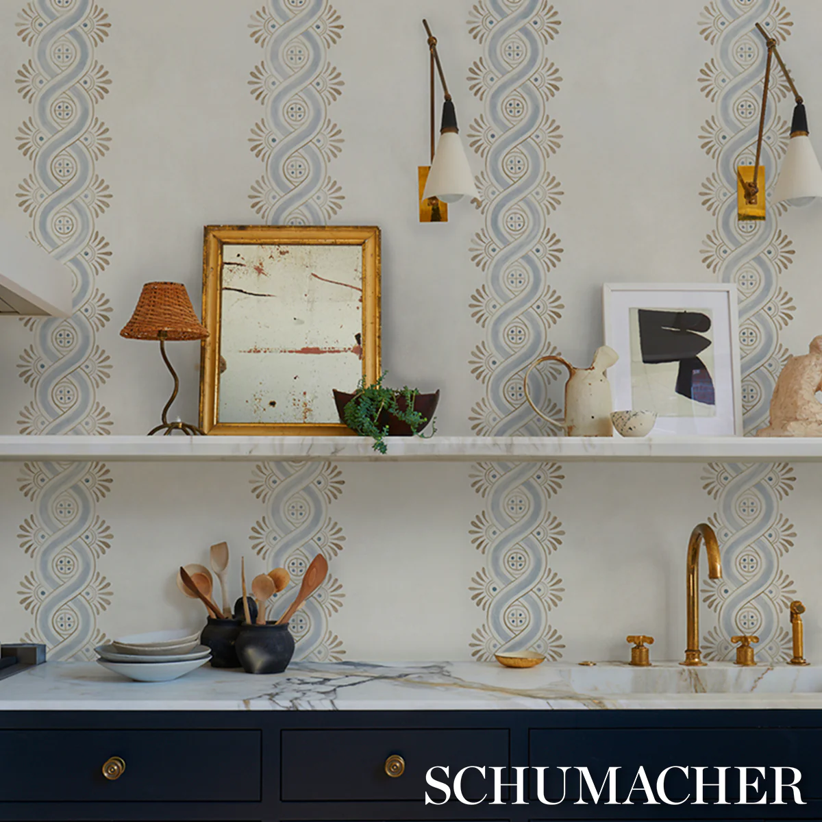 5016460 | Leonidis Stripe, Blue - Schumacher Wallpaper - Image 6