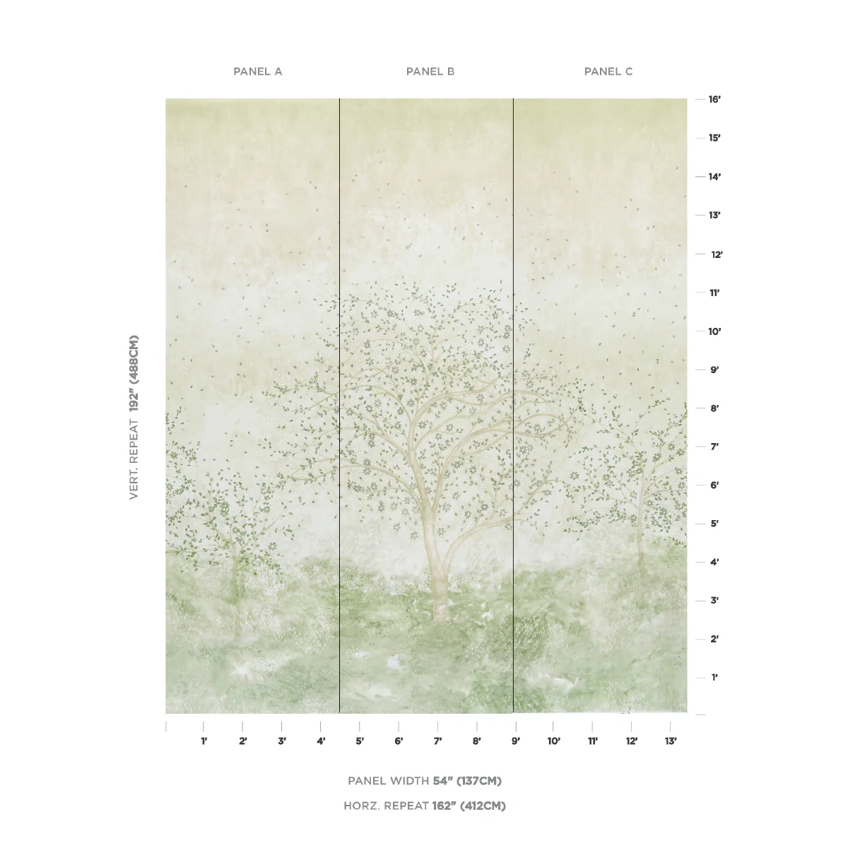 5017141 | Psalm 3 Panel Set, Alabaster - Schumacher Wallpaper - Image 3