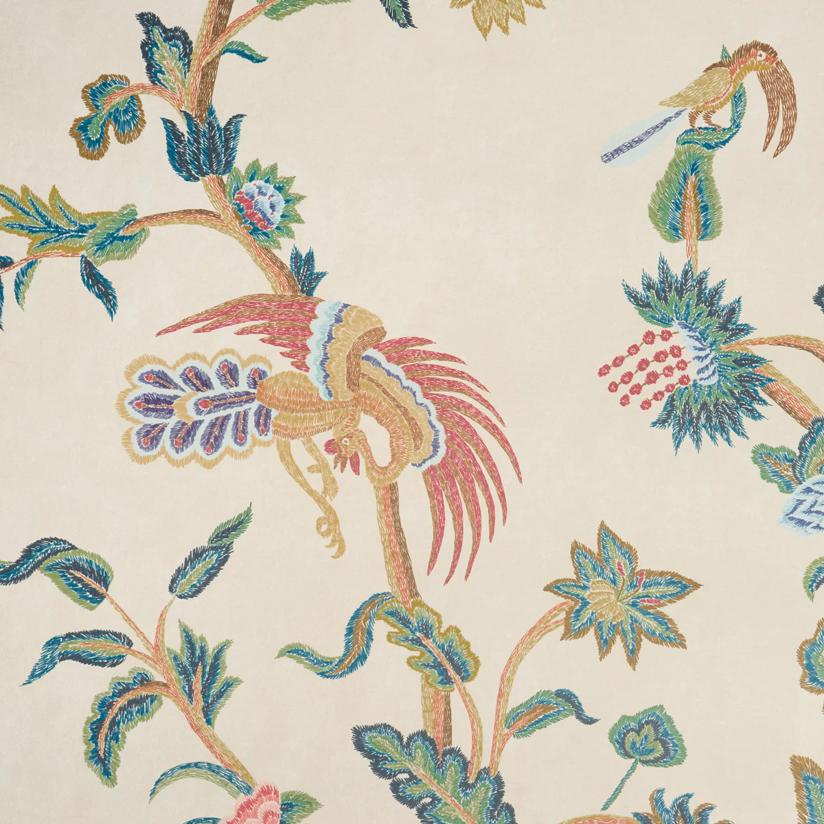 5017320 | Spotswood Crewel 2 Panel Set, Multi - Schumacher Wallpaper - Image 5