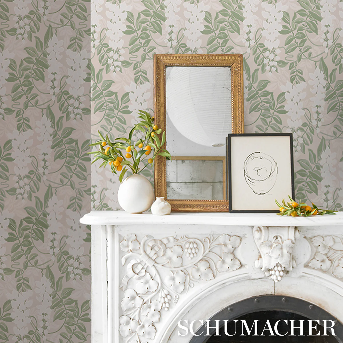 5017530 | Lucia Wisteria, Sage - Schumacher Wallpaper - Image 5