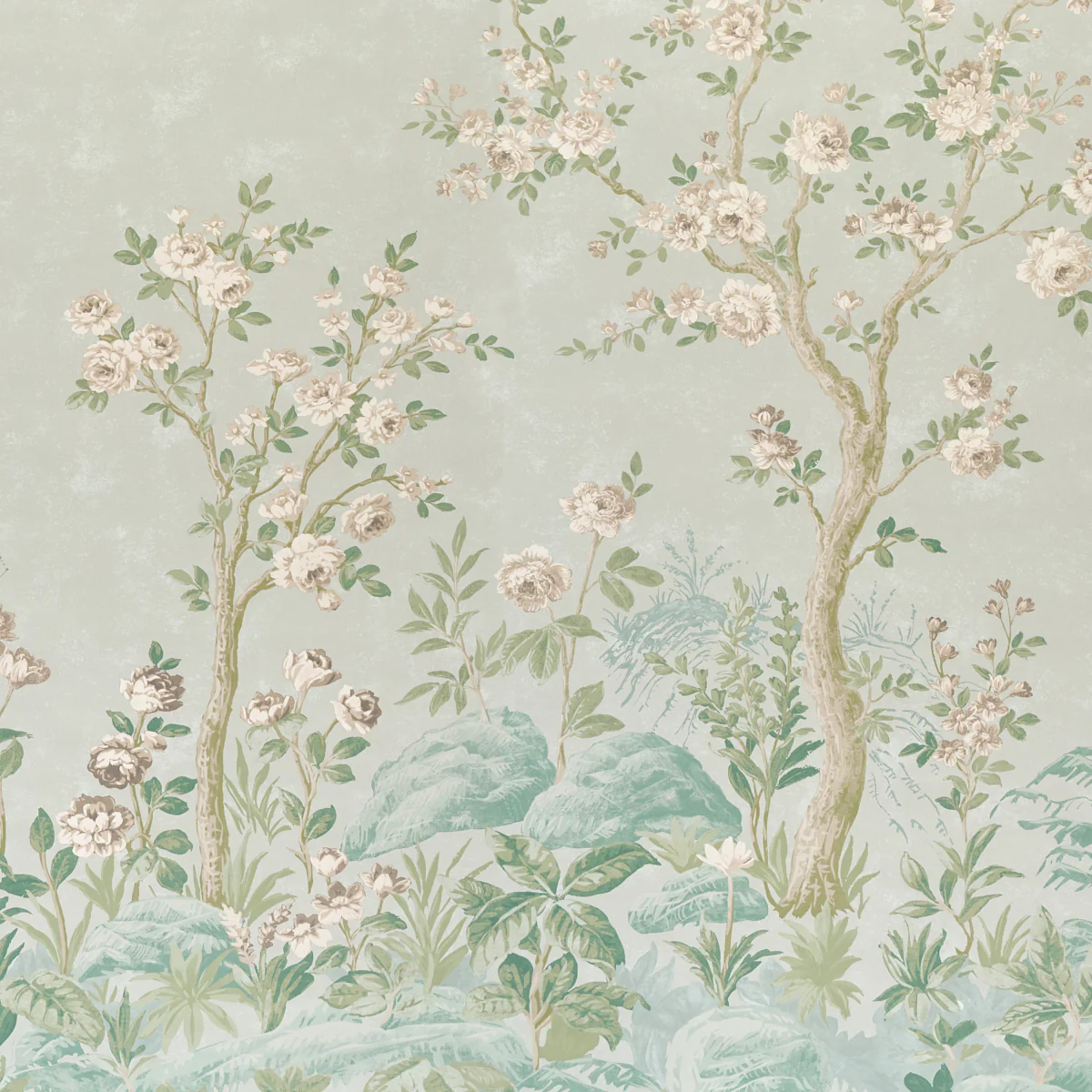 5017551 | Charlotte'S Garden 2 Panel Set, Celadon - Schumacher Wallpaper