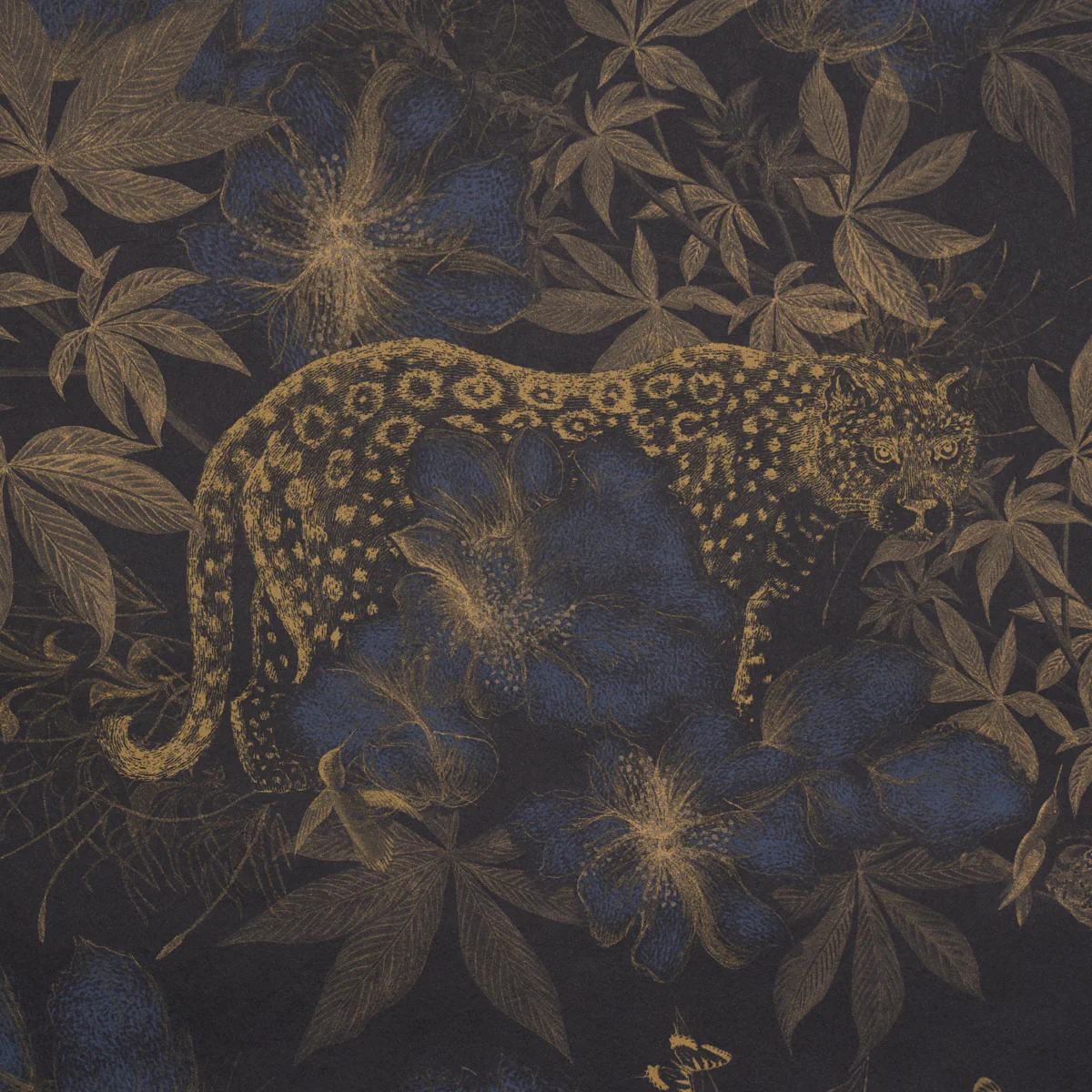 5017571 | Nocturnum, Indigo & Ochre - Schumacher Wallpaper - Image 3