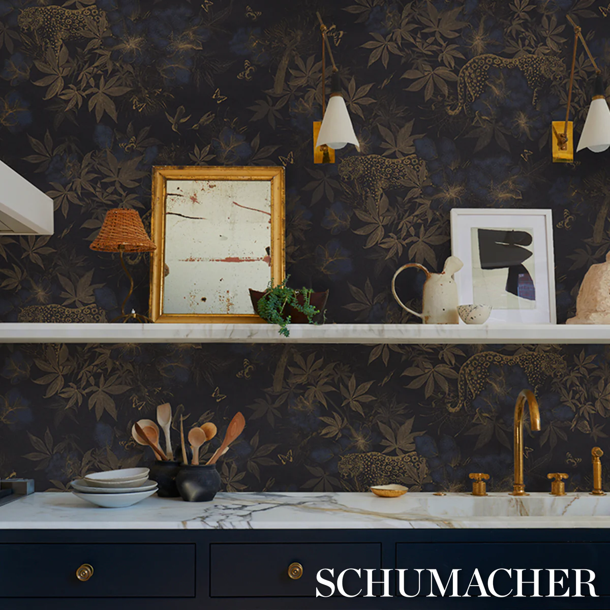 5017571 | Nocturnum, Indigo & Ochre - Schumacher Wallpaper - Image 5