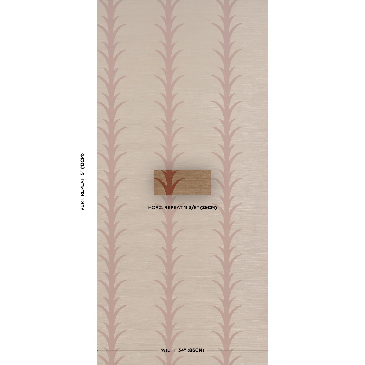 5017651 | Acanthus Stripe Sisal, Mocha - Schumacher Wallpaper - Image 2