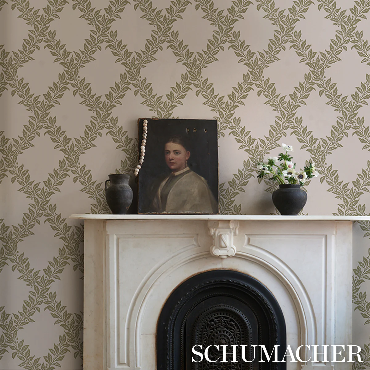 5017750 | Tyninghame Trellis, Sage - Schumacher Wallpaper - Image 5