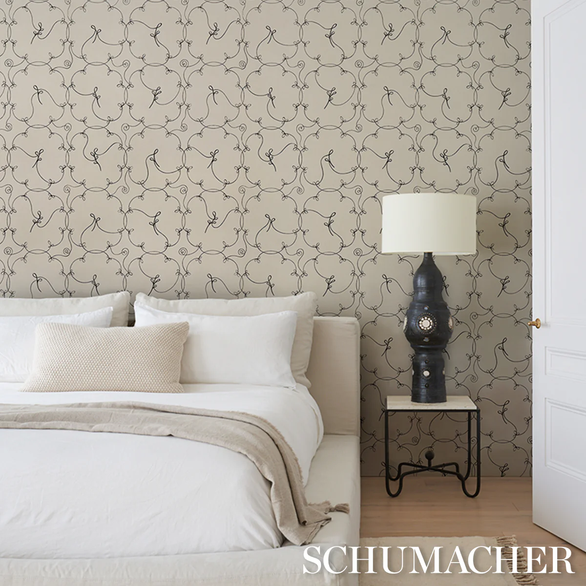 5017852 | Broderie, Black & Ivory - Schumacher Wallpaper - Image 5