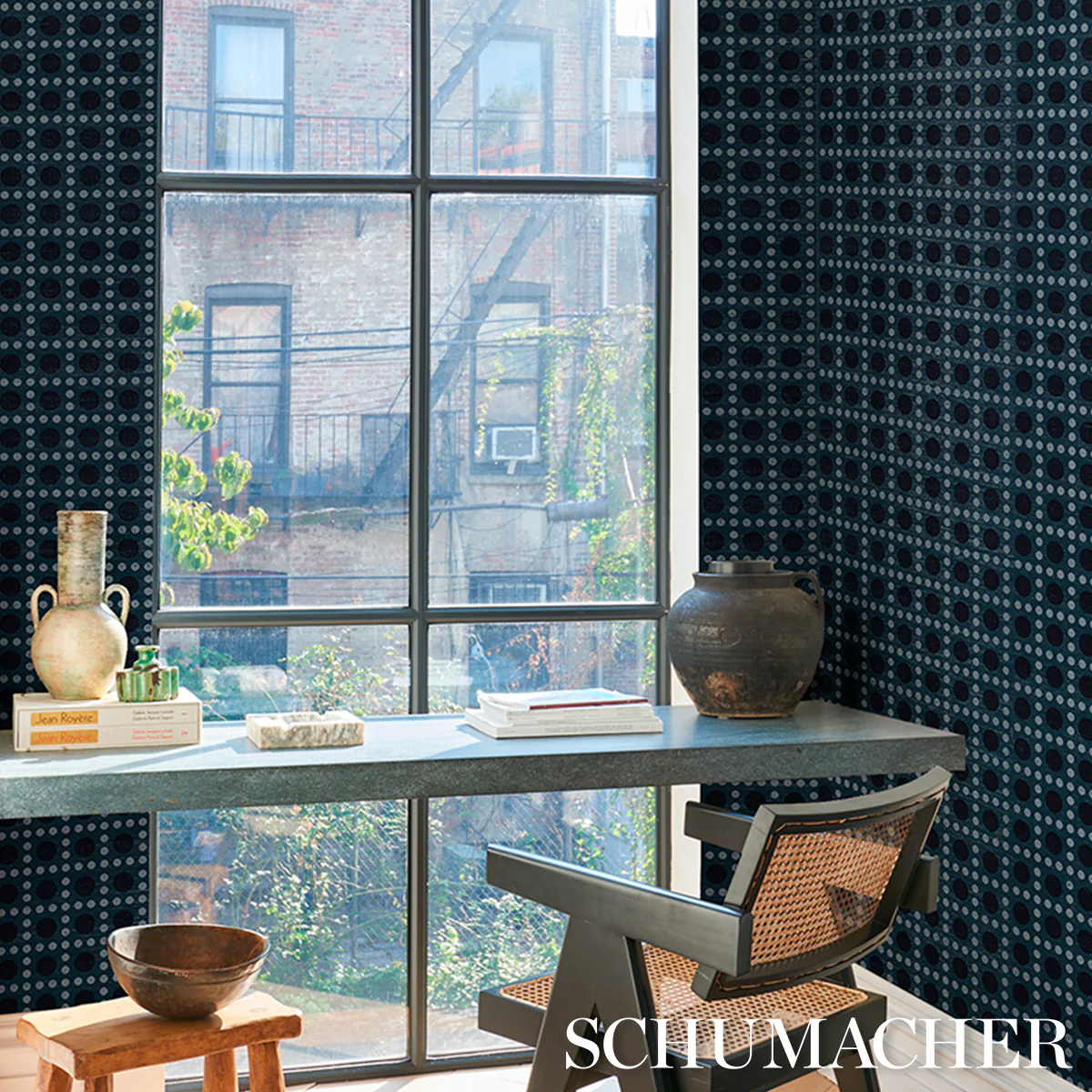 5017873 | Puntini Sisal, Indigo - Schumacher Wallpaper - Image 6