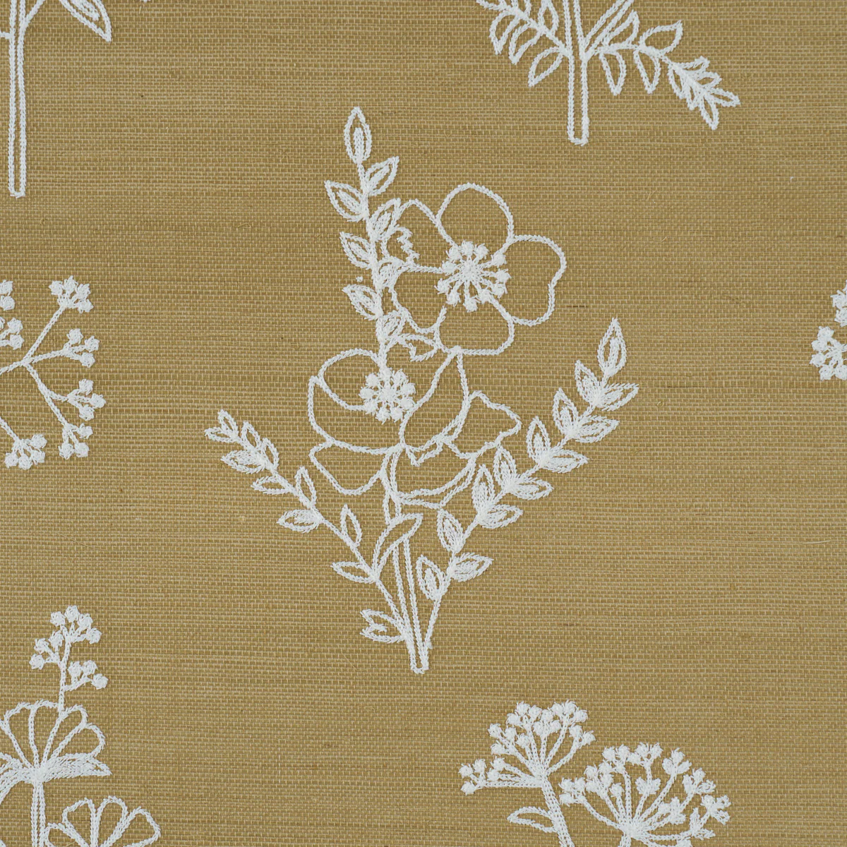5017910 | Lisbeth Embroidered Sisal, Olive - Schumacher Wallpaper - Image 4