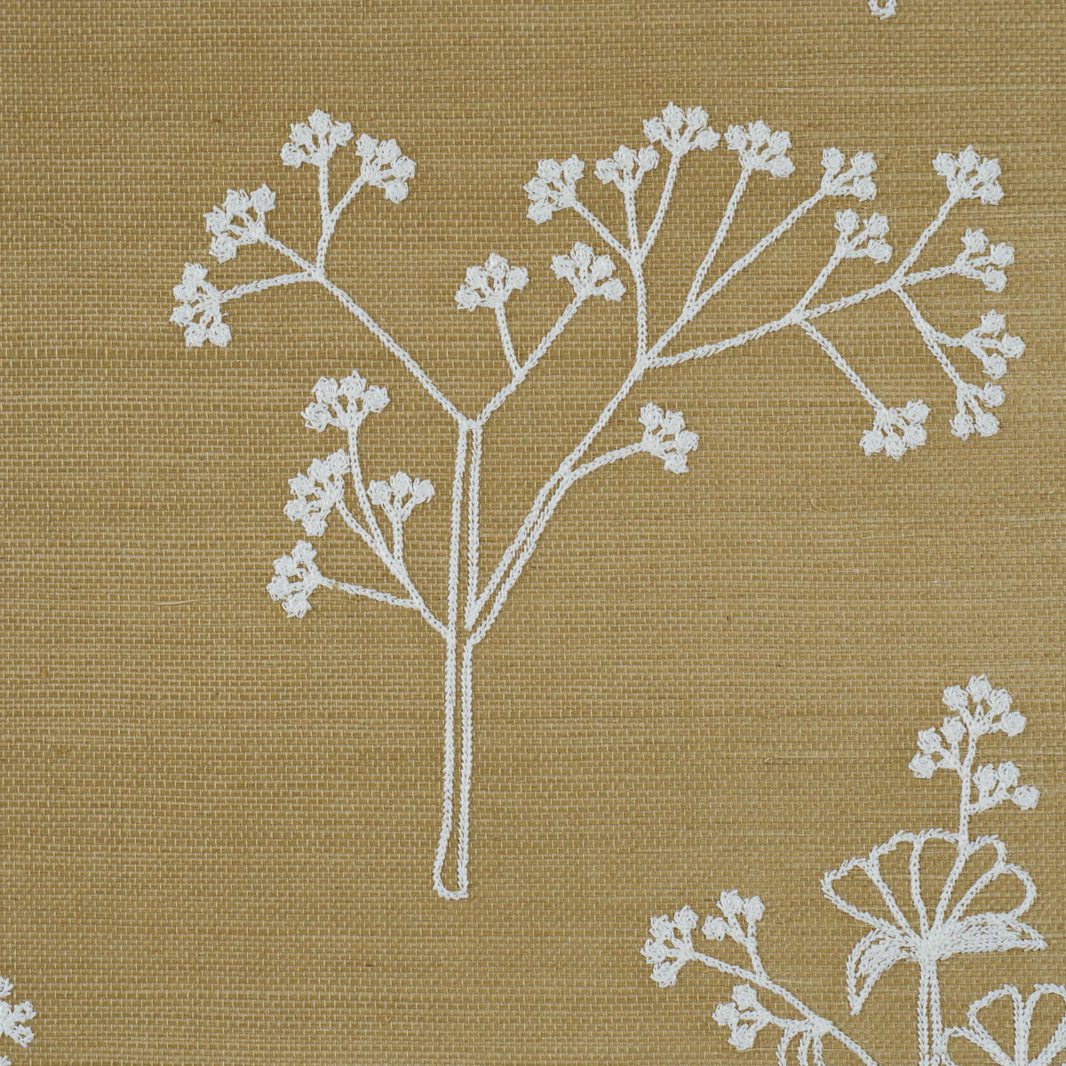 5017910 | Lisbeth Embroidered Sisal, Olive - Schumacher Wallpaper - Image 5
