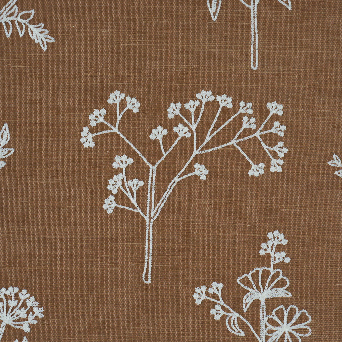 5017911 | Lisbeth Embroidered Sisal, Brown - Schumacher Wallpaper - Image 4