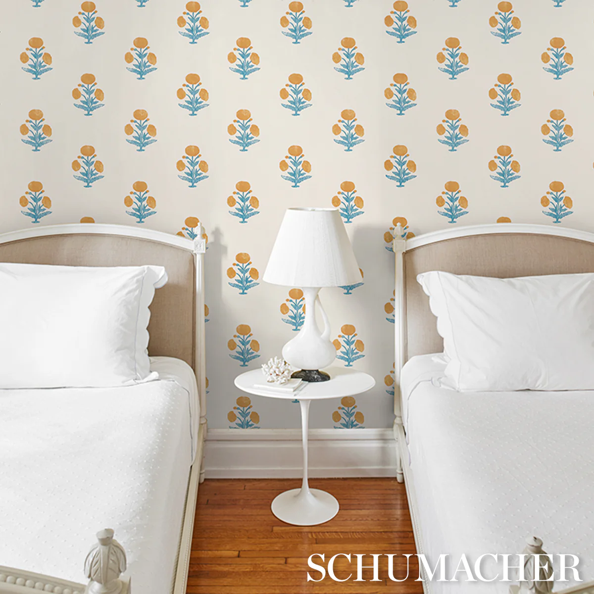 5017981 | Poppy Print, Mustard & Sky - Schumacher Wallpaper - Image 6