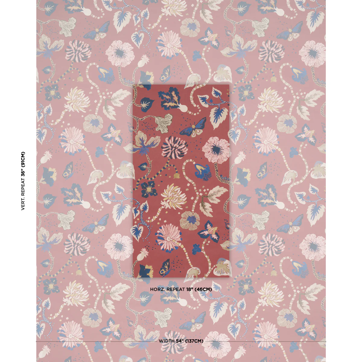 5018062 | Gloriette, Red - Schumacher Wallpaper - Image 2