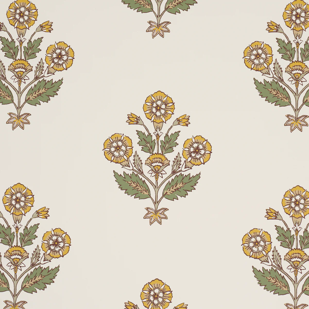 5018092 | Dalila Hand-Screen Print, Yellow - Schumacher Wallpaper - Image 3