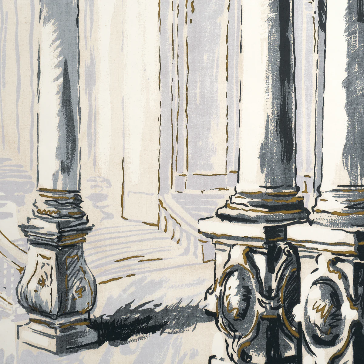 5018110 | Palazzo 4 Panel Set, Antique Blue - Schumacher Wallpaper - Image 5