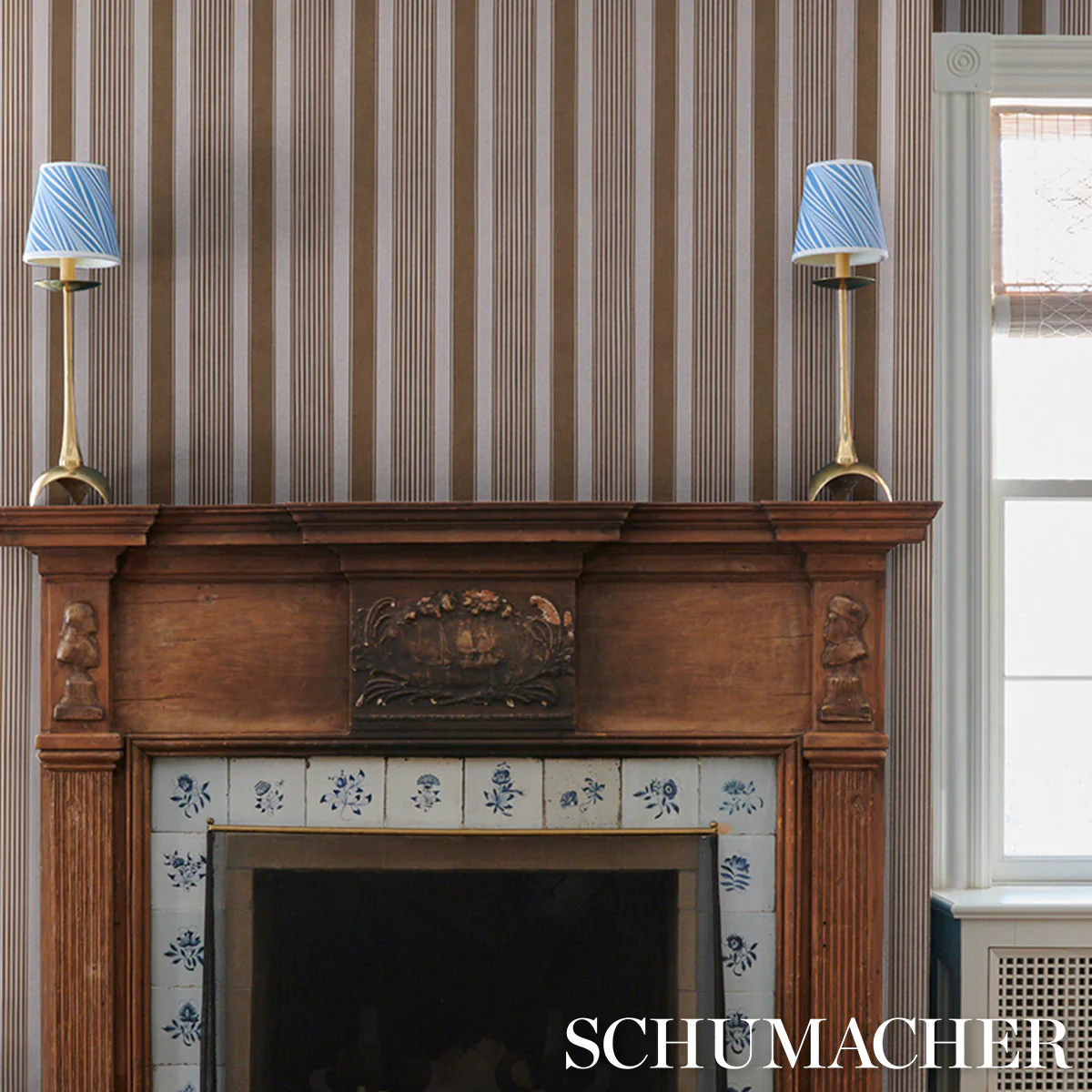 5018142 | Summerville Stripe, Umber - Schumacher Wallpaper - Image 5