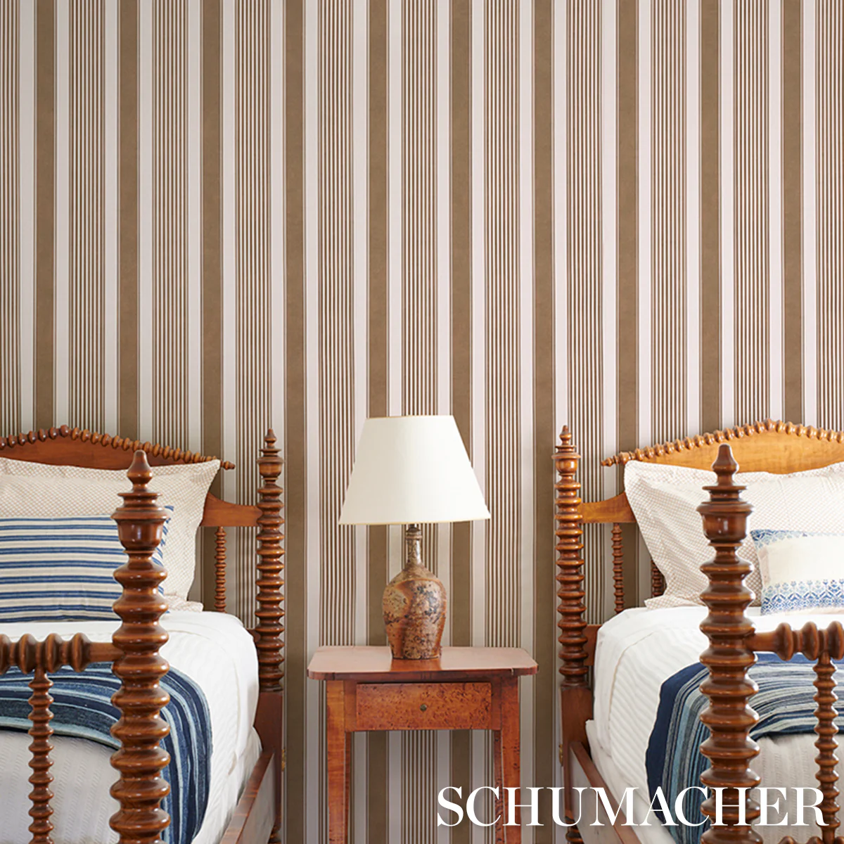 5018142 | Summerville Stripe, Umber - Schumacher Wallpaper - Image 6