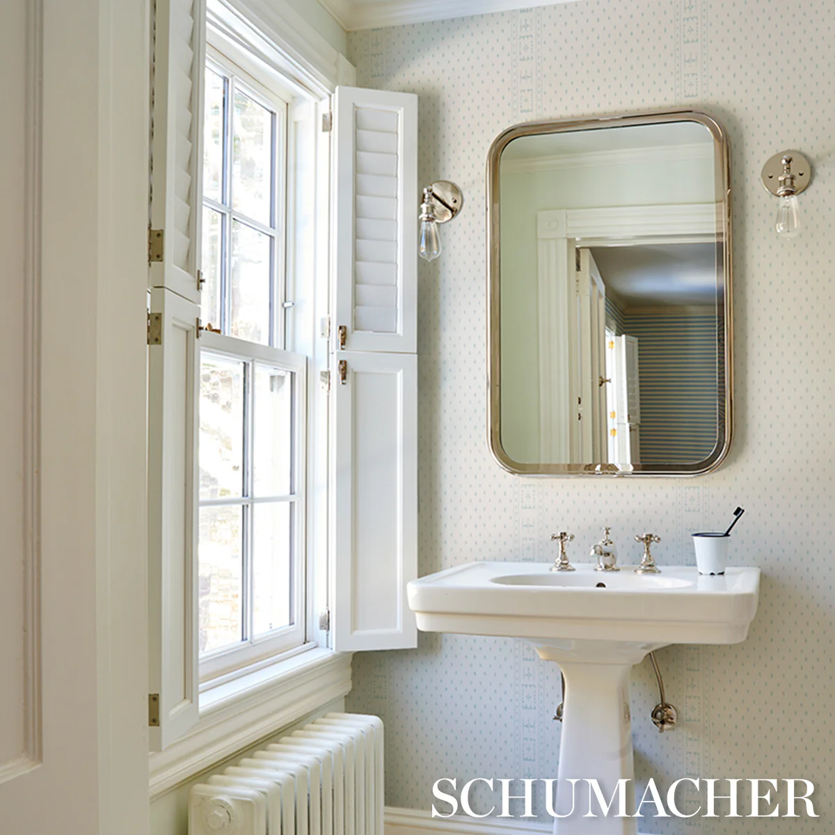 5018242 | Indah Batik, Aqua - Schumacher Wallpaper - Image 5