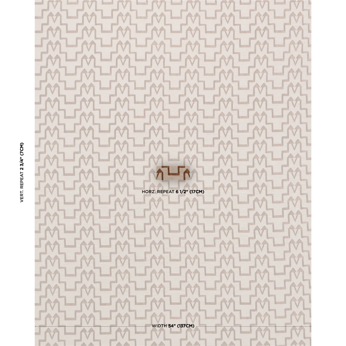 71245 | Turkish Step, Biscuit - Schumacher Fabric - Image 2
