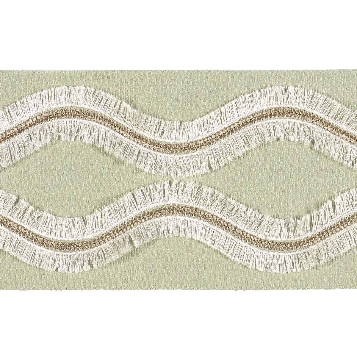 74335 | Ogee Embroidered Tape, Seaglass - Schumacher Trim