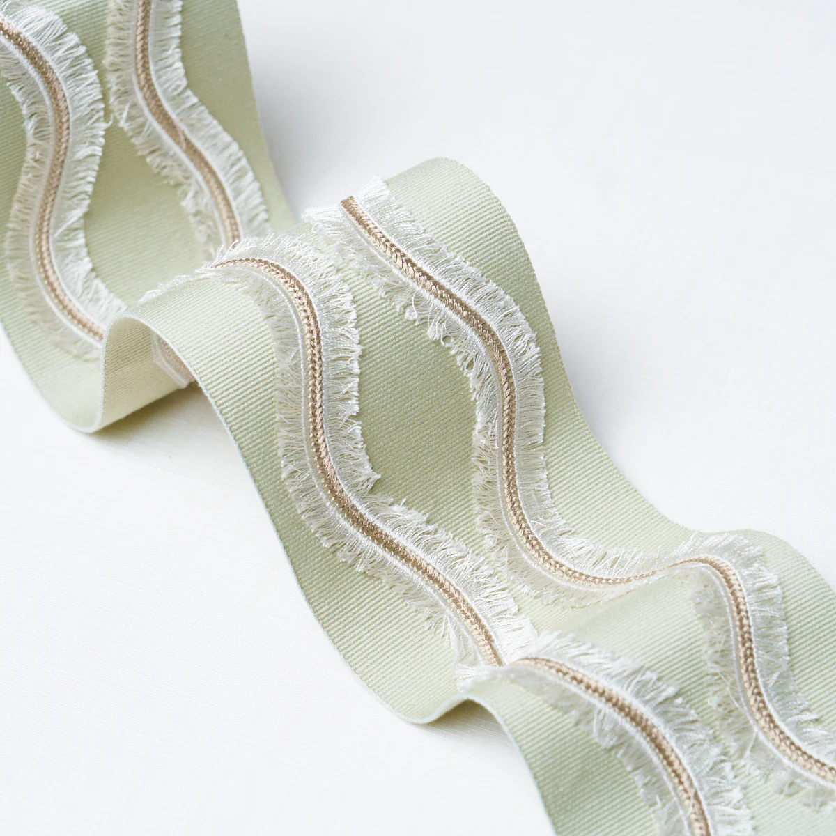 74335 | Ogee Embroidered Tape, Seaglass - Schumacher Trim - Image 3