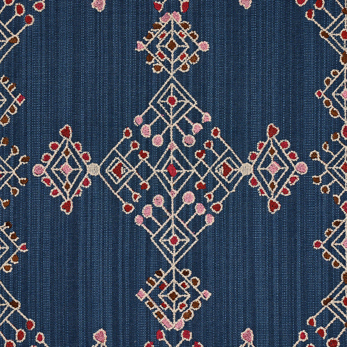 82081 | Kalindi Embroidery, Indigo - Schumacher Fabric - Image 3