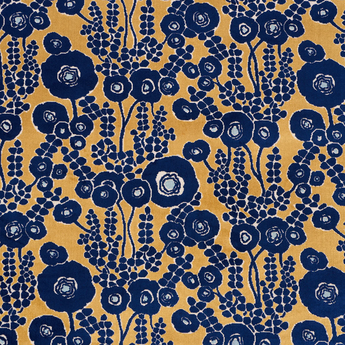 84791 | Emelie Velvet, Sapphire & Gold - Schumacher Fabric