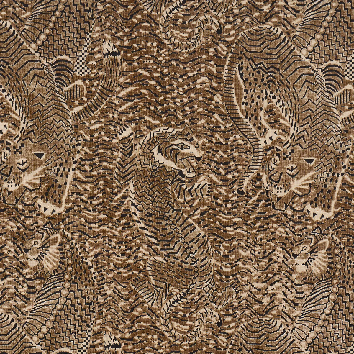84831 | Tigress Velvet, Champagne - Schumacher Fabric