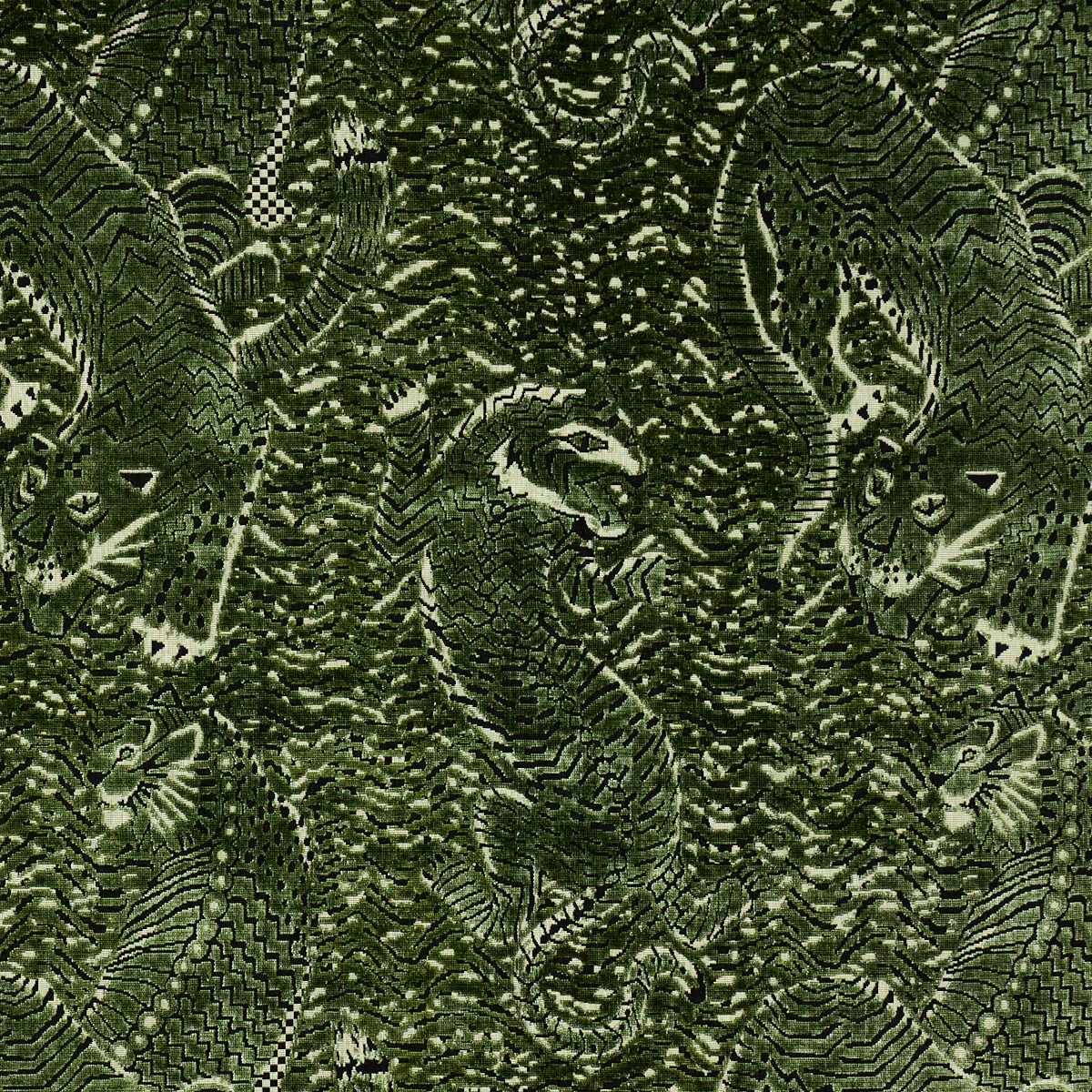 84832 | Tigress Velvet, Malachite - Schumacher Fabric