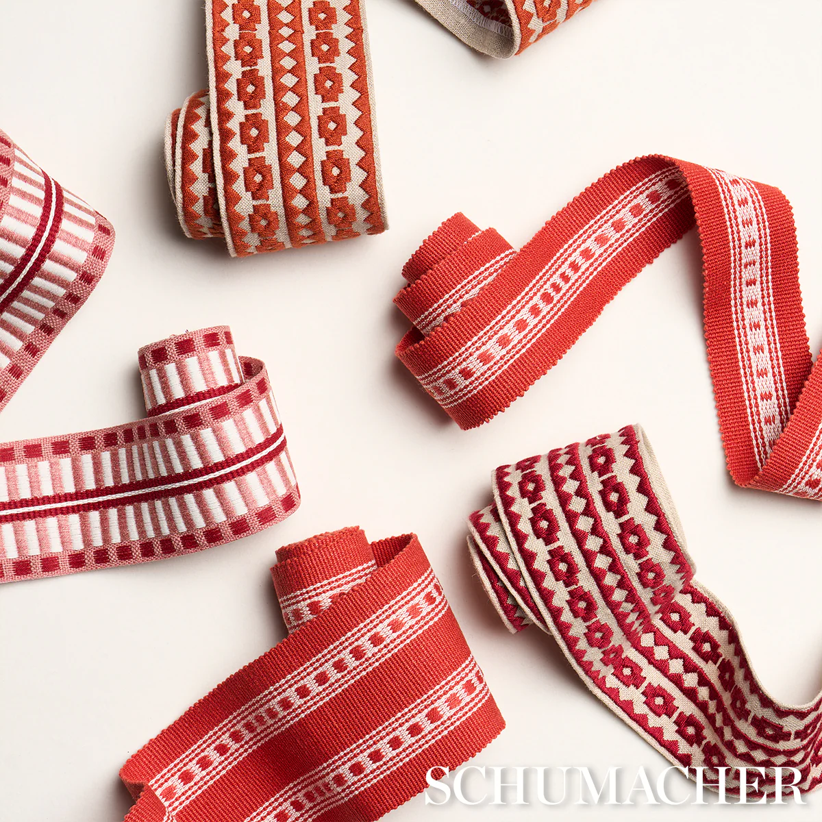 85170 | Lubeck Tape Narrow, Red - Schumacher Trim - Image 4