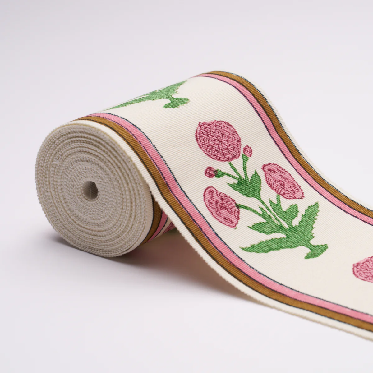 85441 | Poppy Hand Block Trim, Pink - Schumacher Trim - Image 3