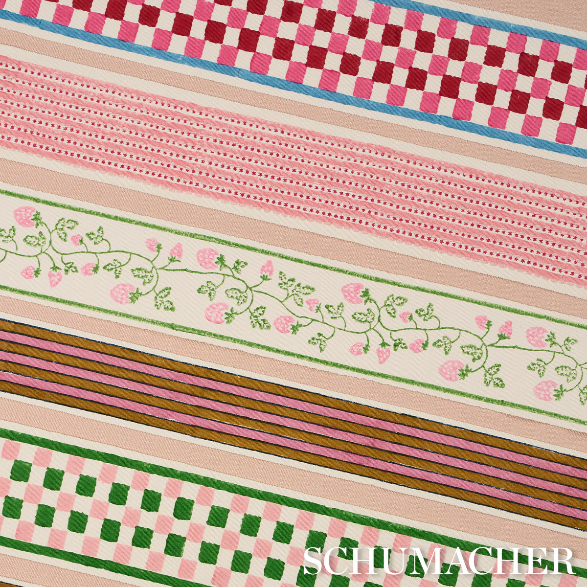 85451 | Chequer Hand Block Trim, Pink - Schumacher Trim - Image 4