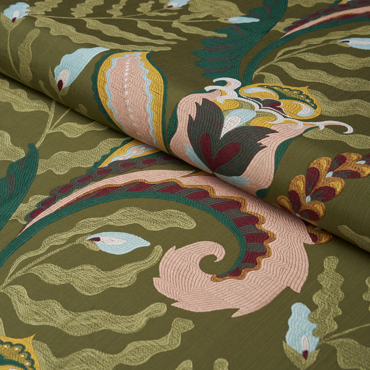 85491 | Jaipur Fantaisie, Moss - Schumacher Fabric - Image 4