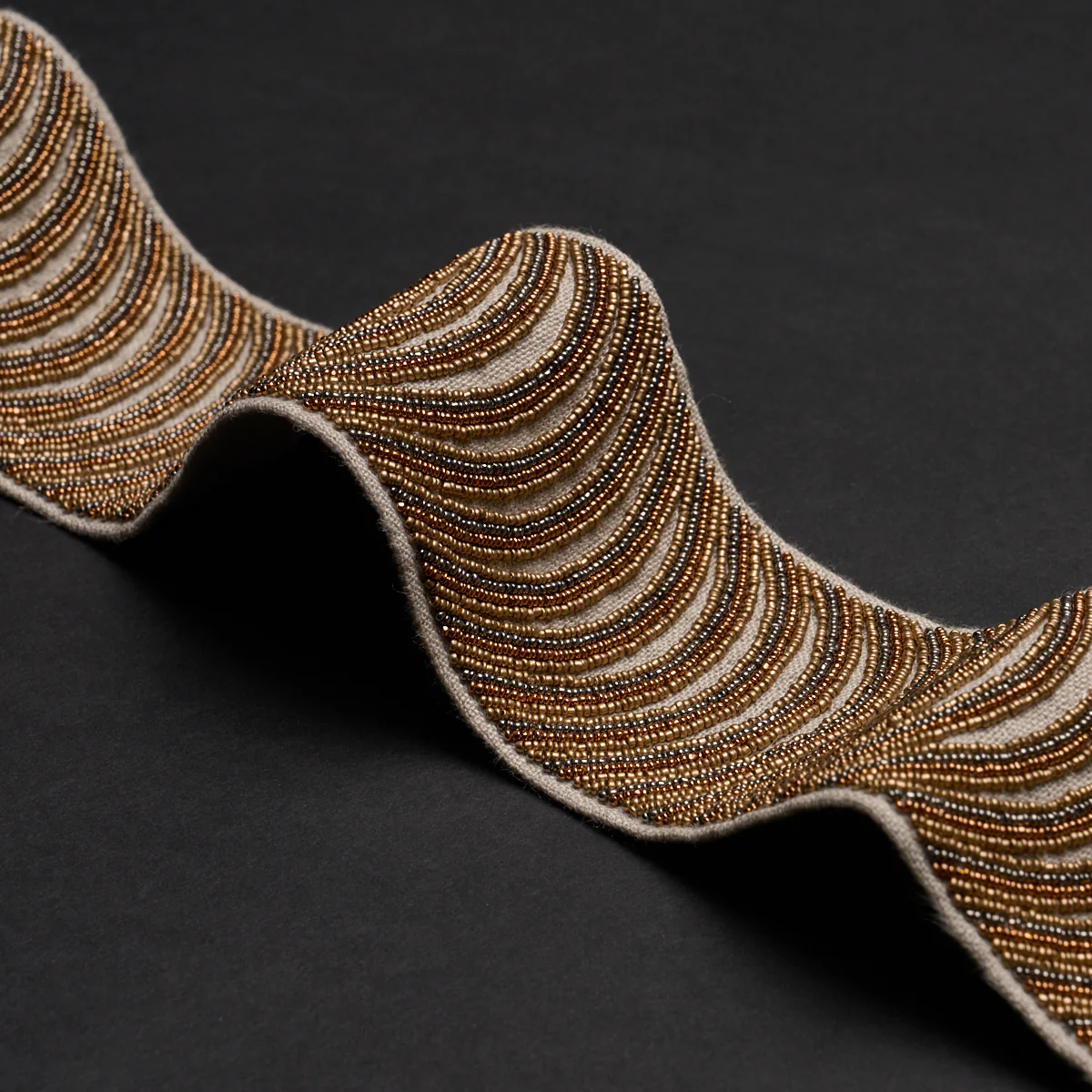 85571 | Ziegfeld Hand Beaded Tape, Ebony - Schumacher Trim - Image 3