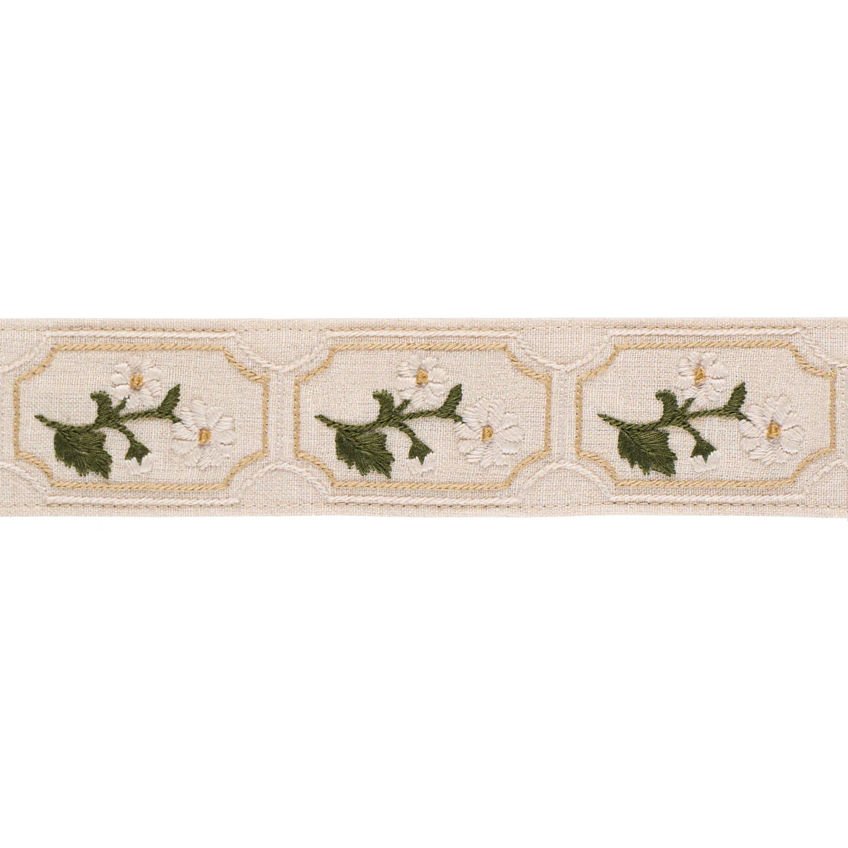 86300 | Jolie Hand Embroidered Tape, Neutral - Schumacher Trim