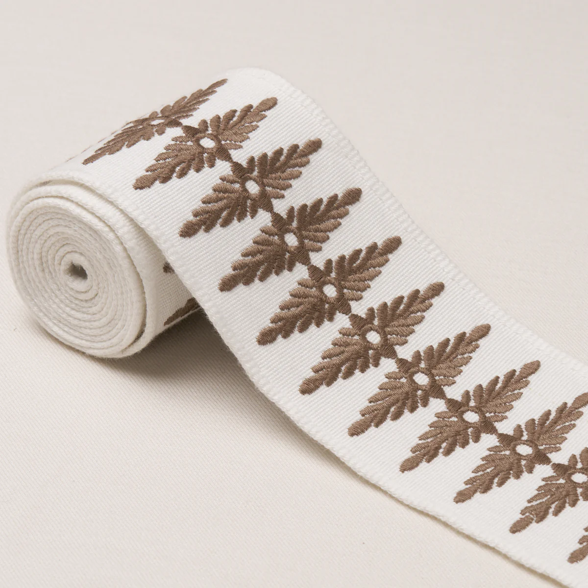86323 | Genevieve Embroidered Tape, Brown - Schumacher Trim - Image 3