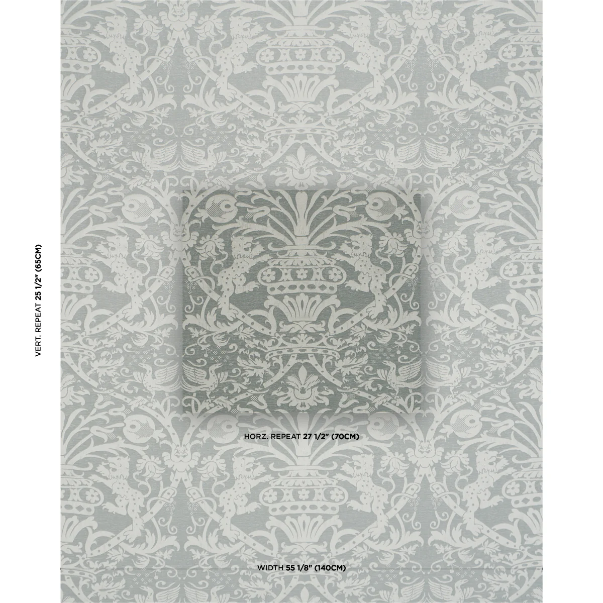 86592 | Dougal Damask, Mist - Schumacher Fabric - Image 2